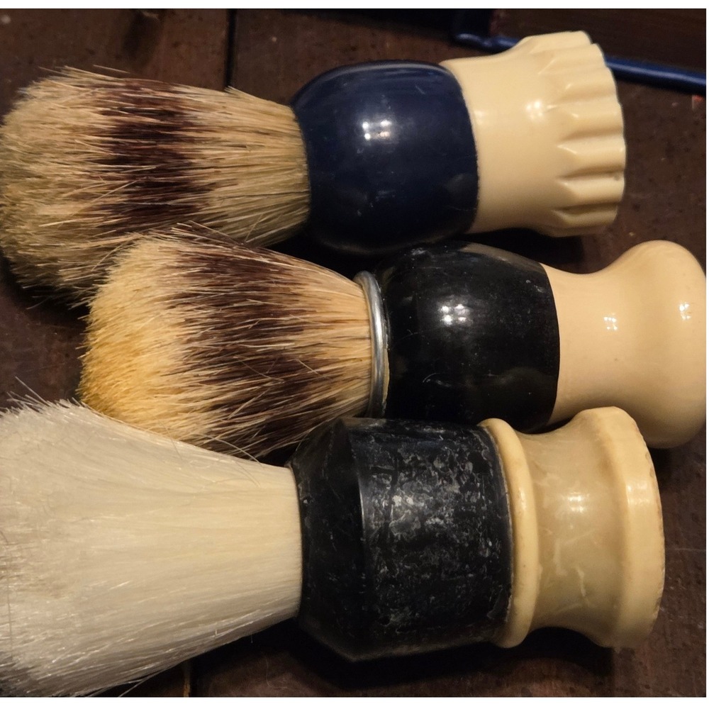 Ever-Ready Erskine Shaving Brush Set Multicolor Vintage Grooming Lot 3pc